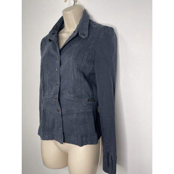 Sanctuary for Anthropologie Denim Jacket Womens Small Navy Blue Fitted Ladies - Picture 2 of 9